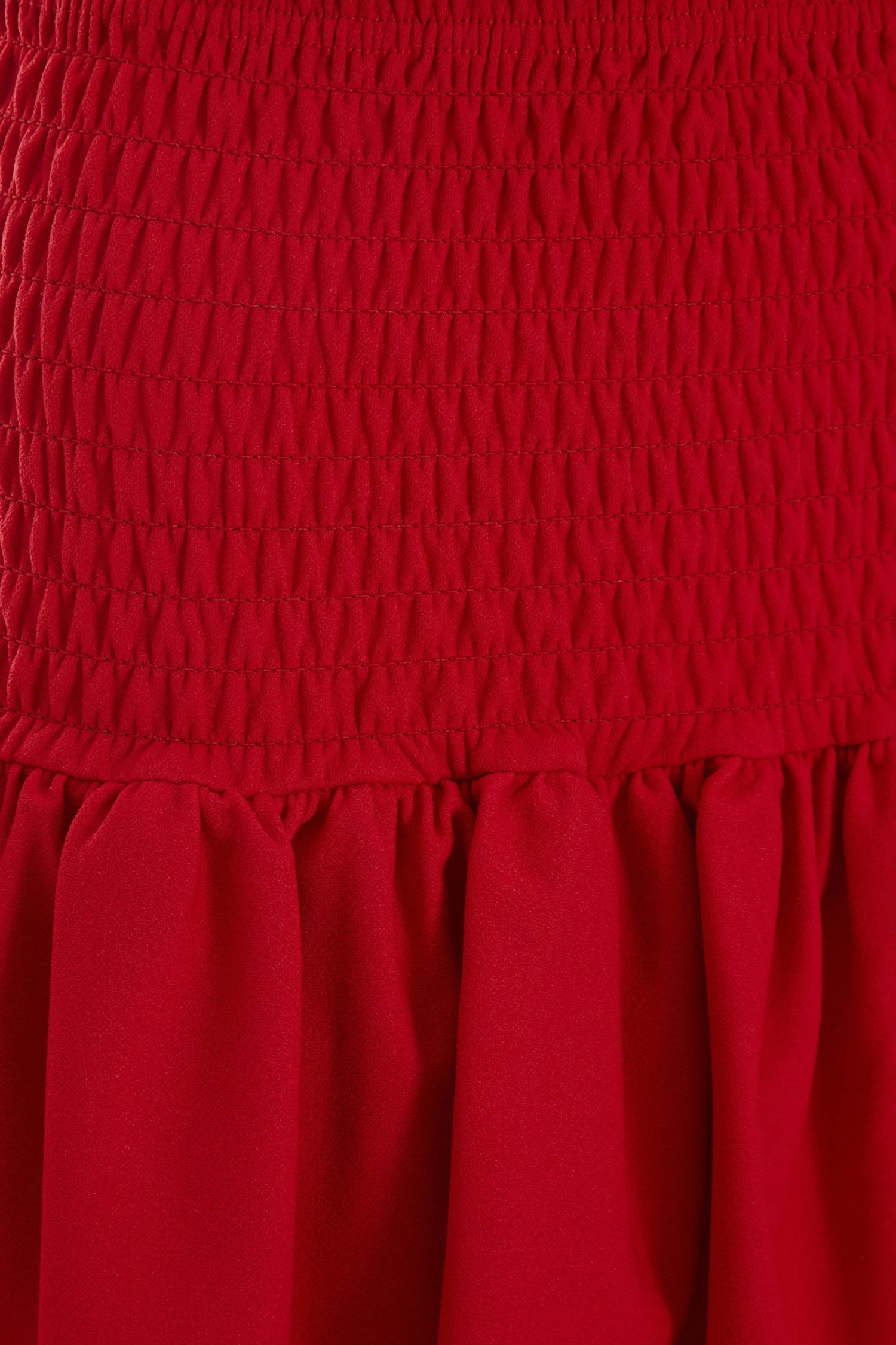 Red Ruched Frill Mini Skirt - Image 6