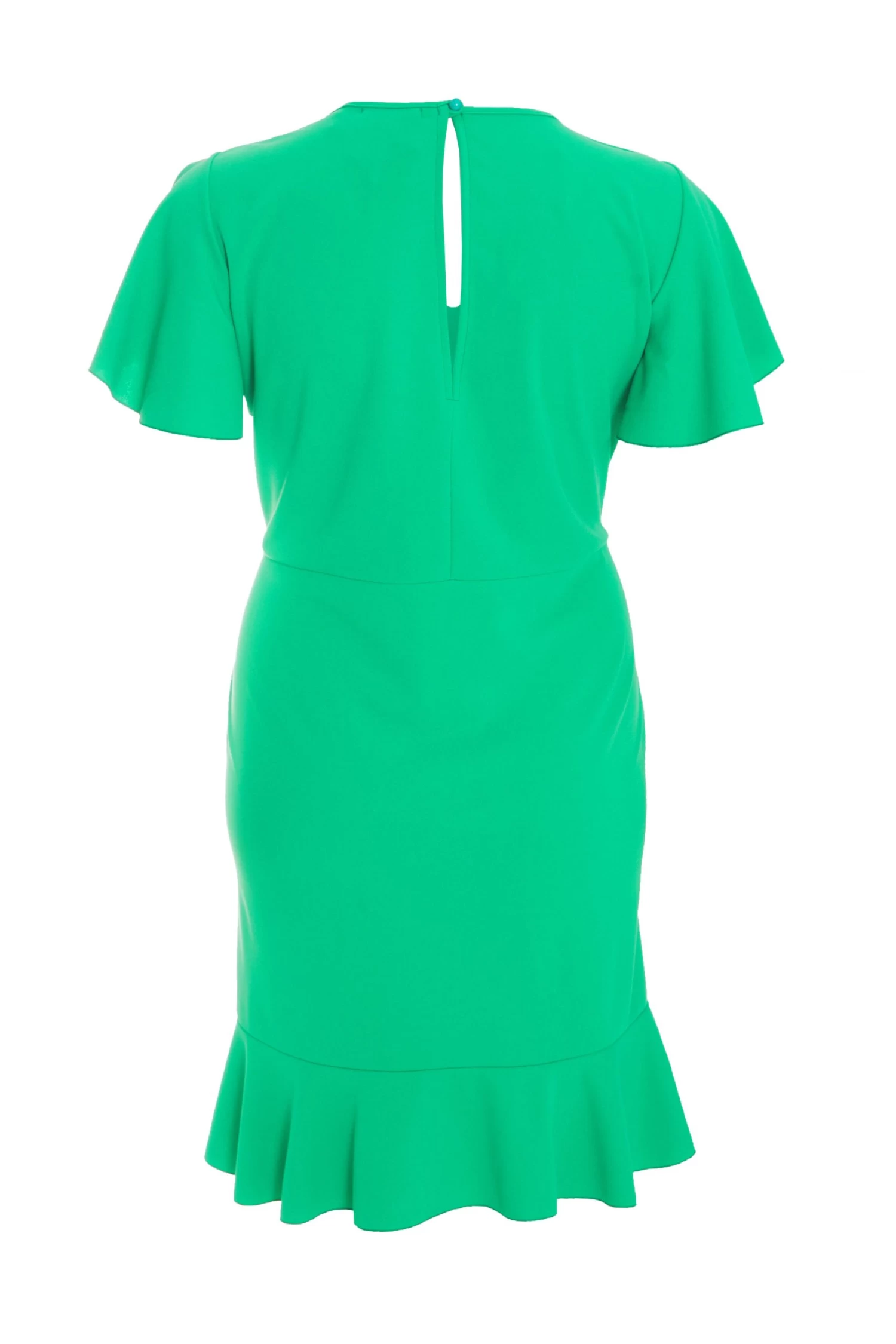 Curve Jade Green Frill Mini Dress - Image 5