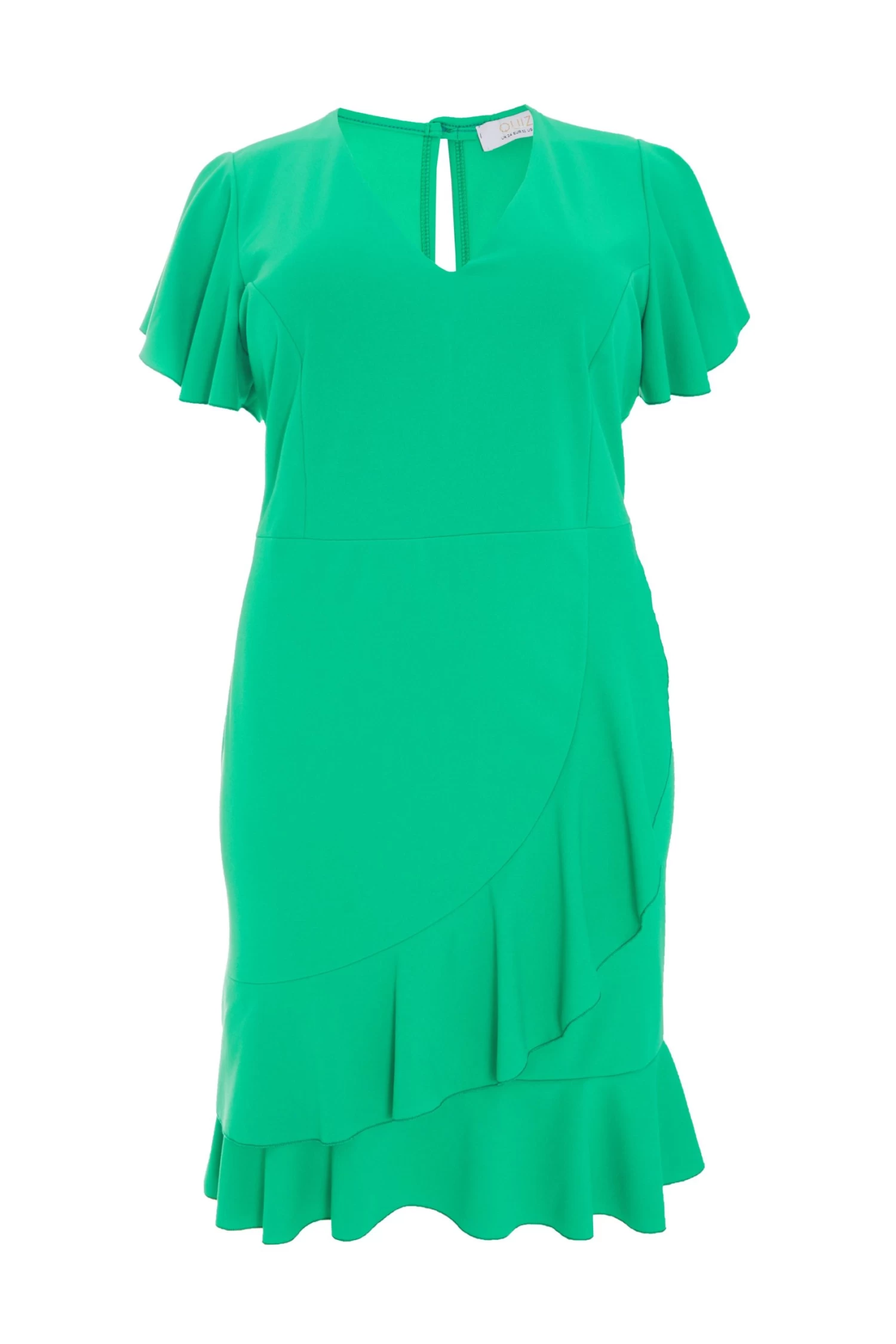 Curve Jade Green Frill Mini Dress