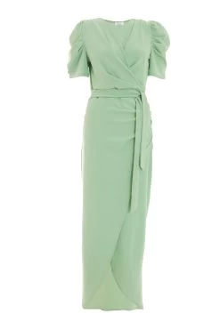 Sage Wrap Maxi Dress