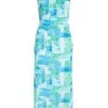 Blue Brush Stroke Midaxi Dress