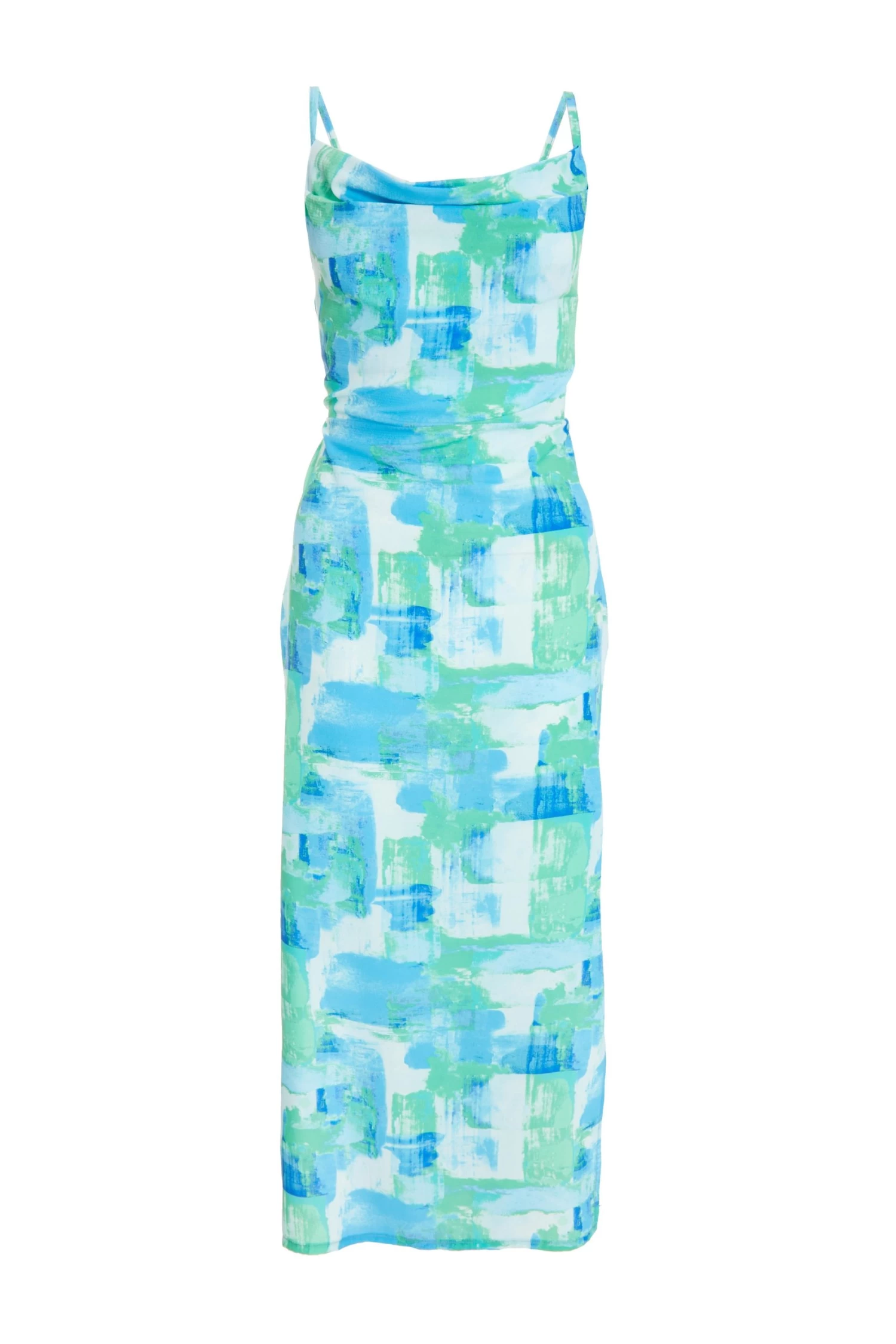 Blue Brush Stroke Midaxi Dress