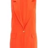 Orange Sleeveless Blazer