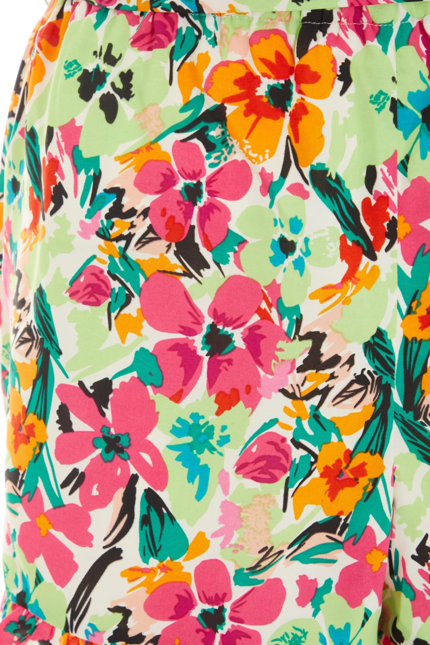 Multicoloured Floral Tie Waist Shorts - Image 6