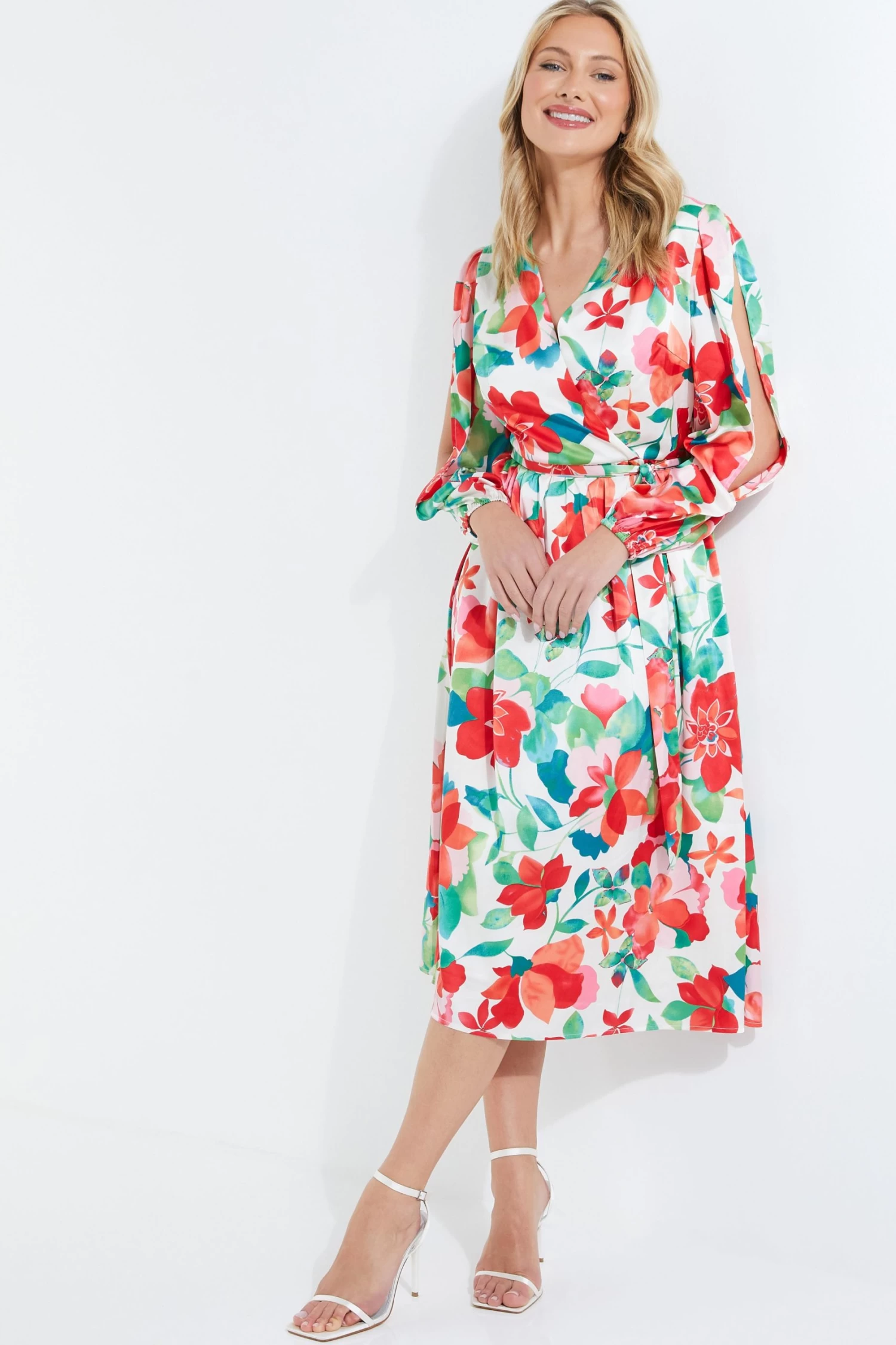 Multicoloured Tropical Midi Dress - Image 2
