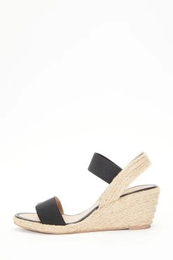 Black Low Wedge Sandals