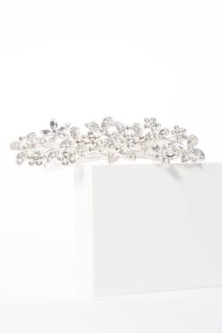 Silver Diamante Flower Hair Clip