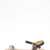 Black Diamante Flat Sandals