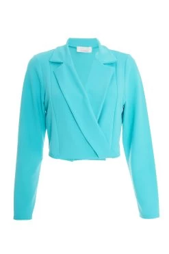 Blue Cropped Tailored Blazer