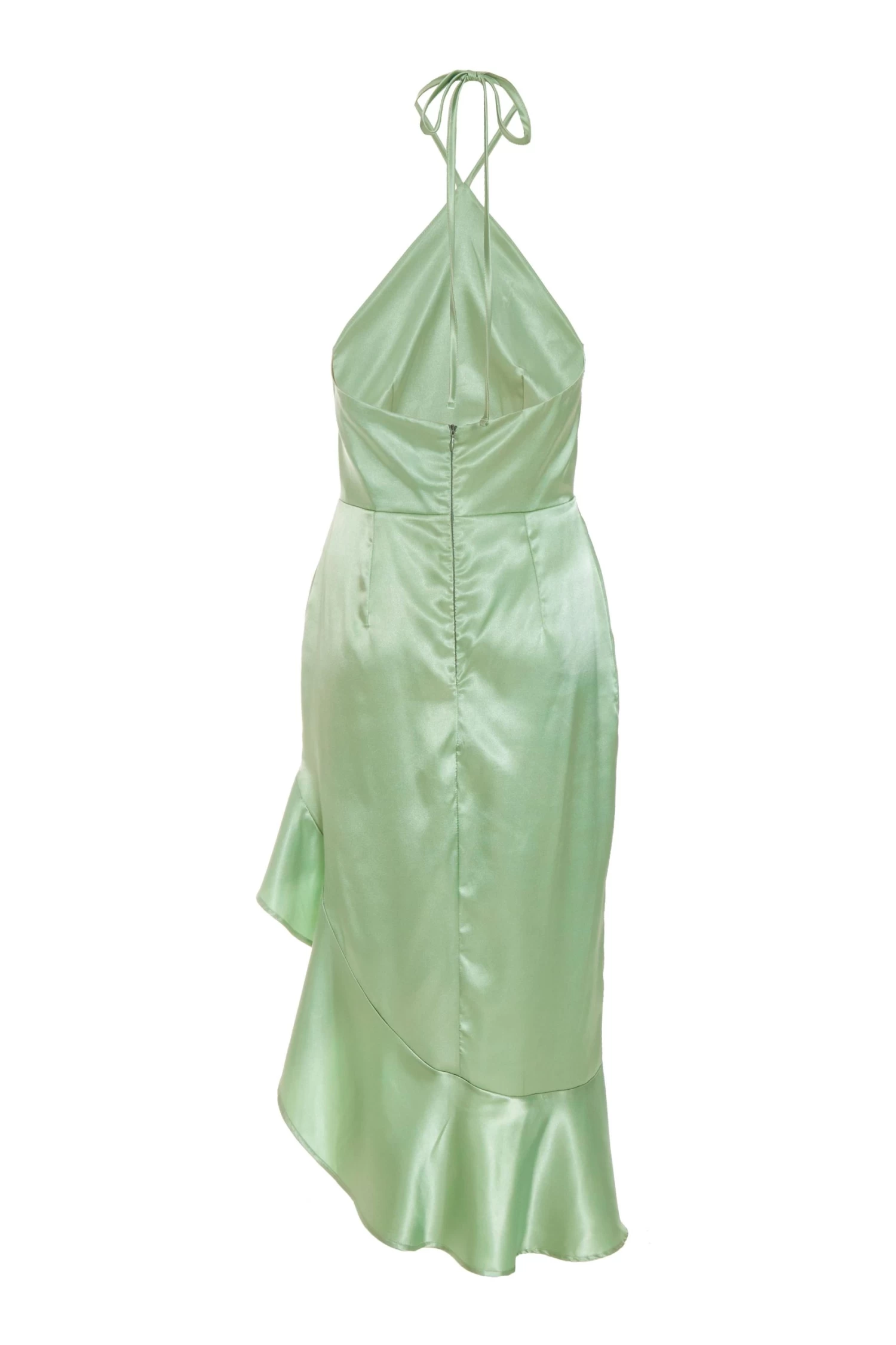 Petite Sage Halter Neck Asymmetric Midi Dress - Image 5