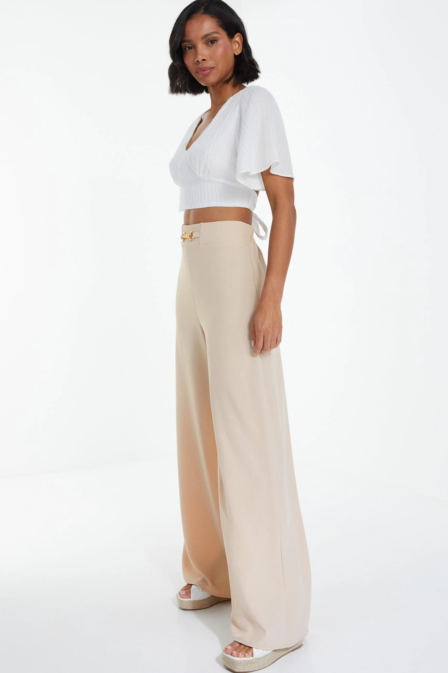Stone Buckle Palazzo Trousers - Image 4
