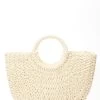 Large Beige Straw Handbag