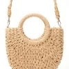 Mini Beige Straw Handbag