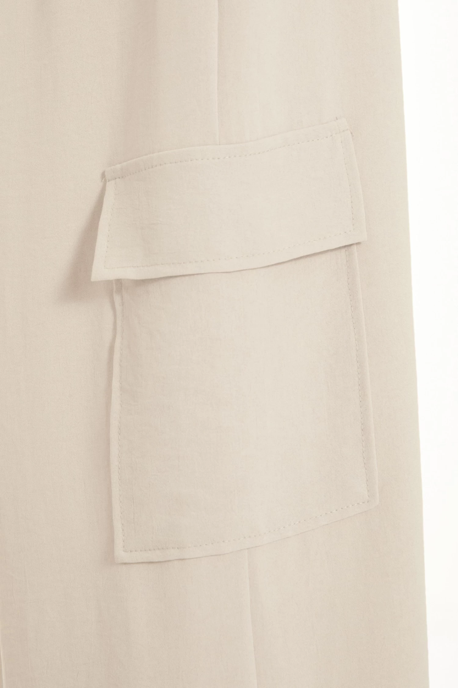 Stone Wide Leg Cargo Trousers - Image 6