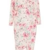Curve Pink Floral Wrap Midi Dress
