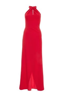Red Cross Front Maxi Dress