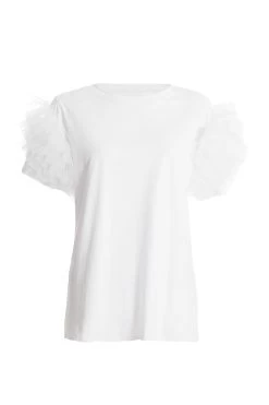 White Frill Sleeve Top