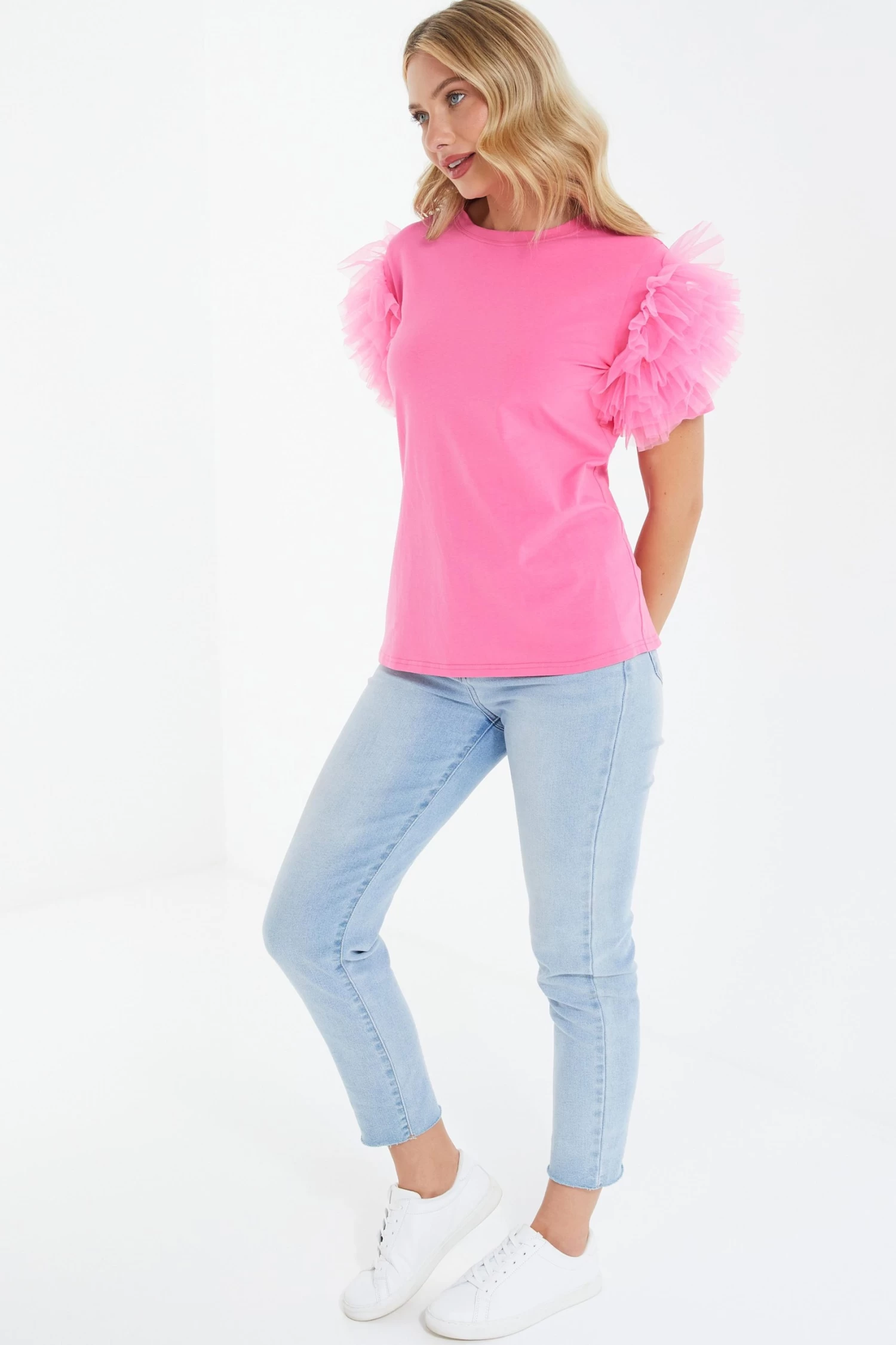 Pink Frill Sleeve Top - Image 4