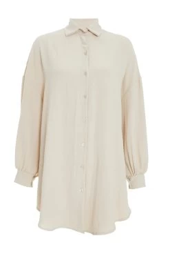 Oversized Stone Sequin Eye Detail Shirt