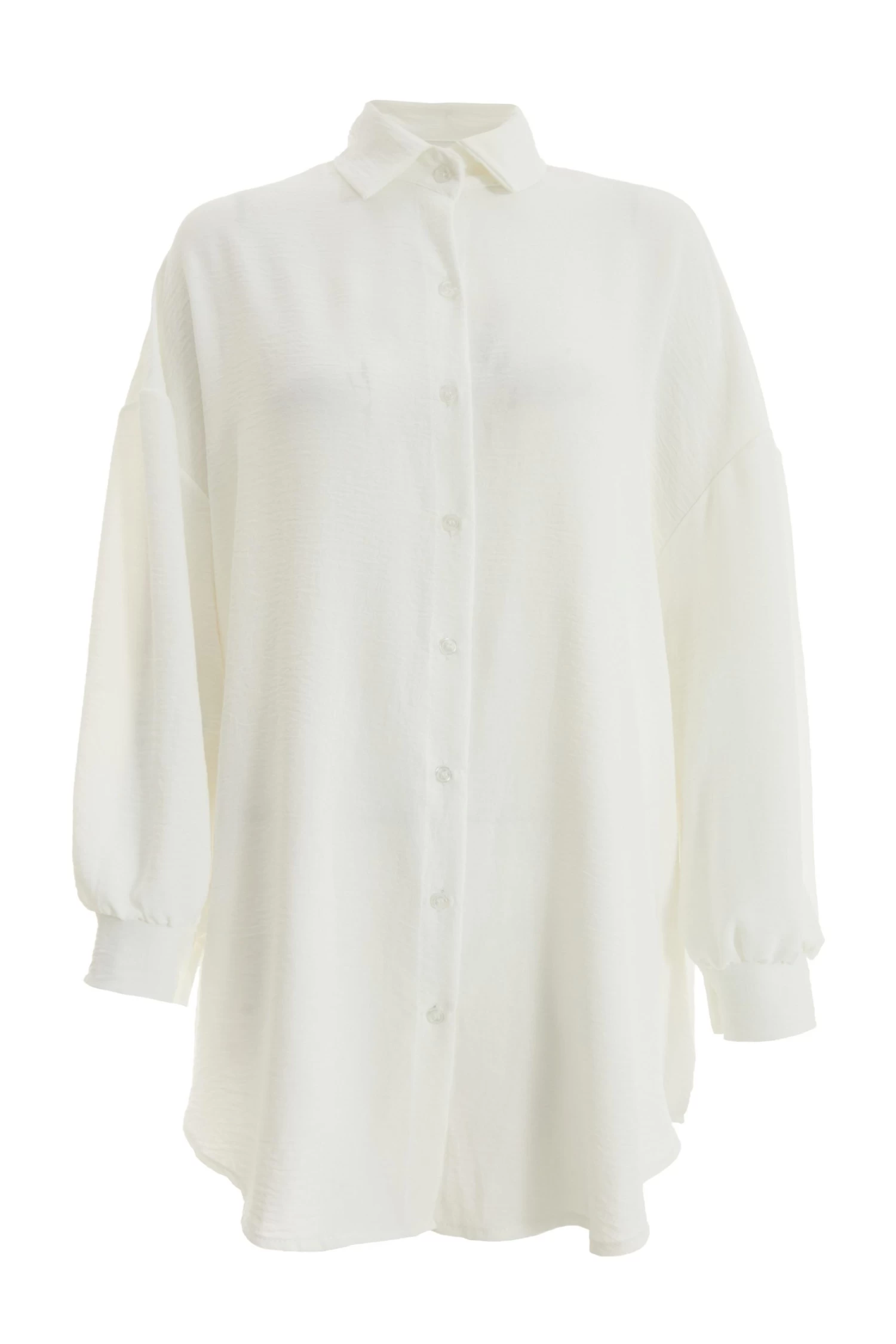 Oversized White Sequin Eye Detail Shirt