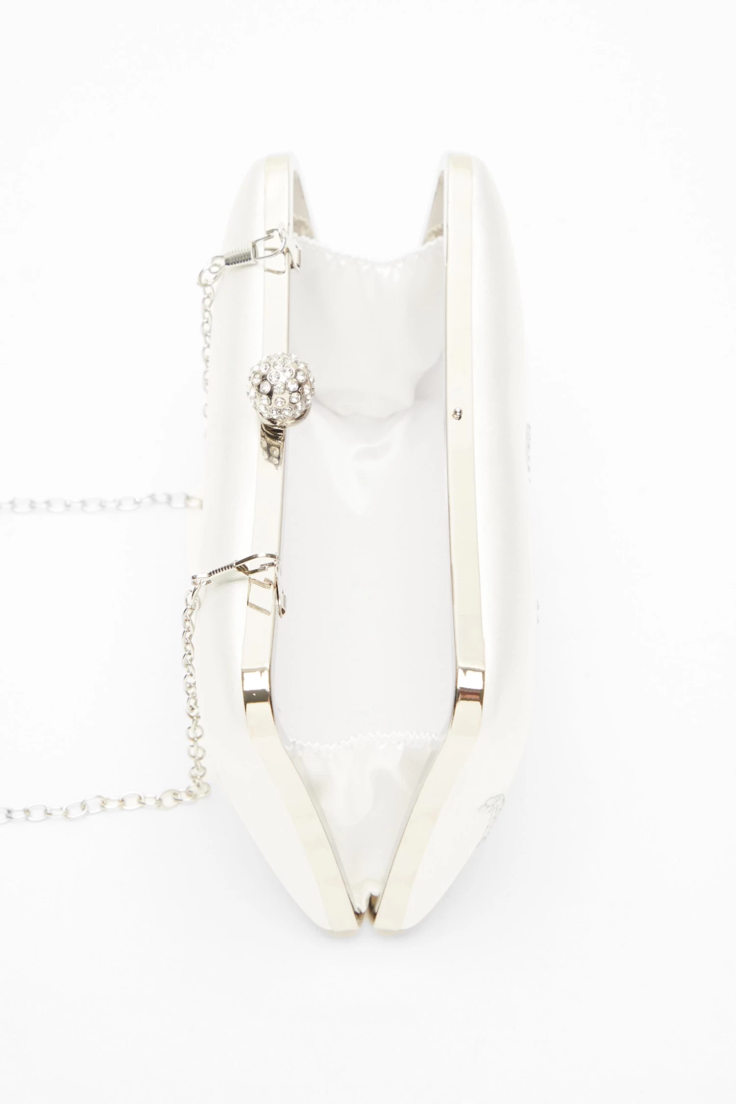 Bridal White Satin 'Wifey' Silver Box Bag - Image 3