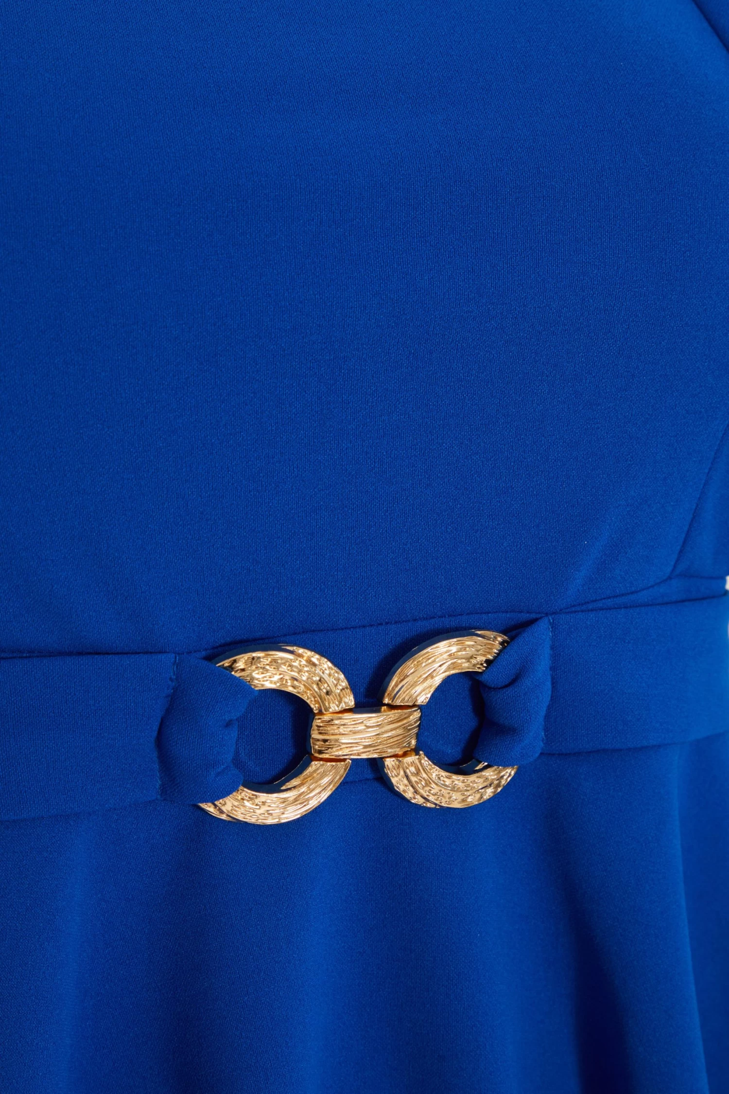 Curve Royal Blue Frill Sleeve Peplum Top - Image 6