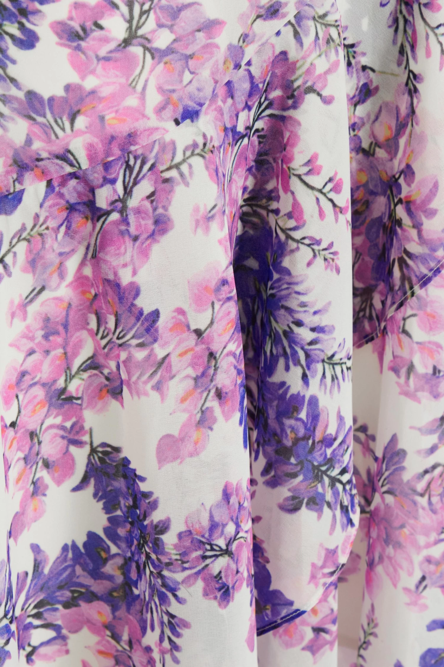 Purple Floral Print Frill Maxi Dress - Image 6