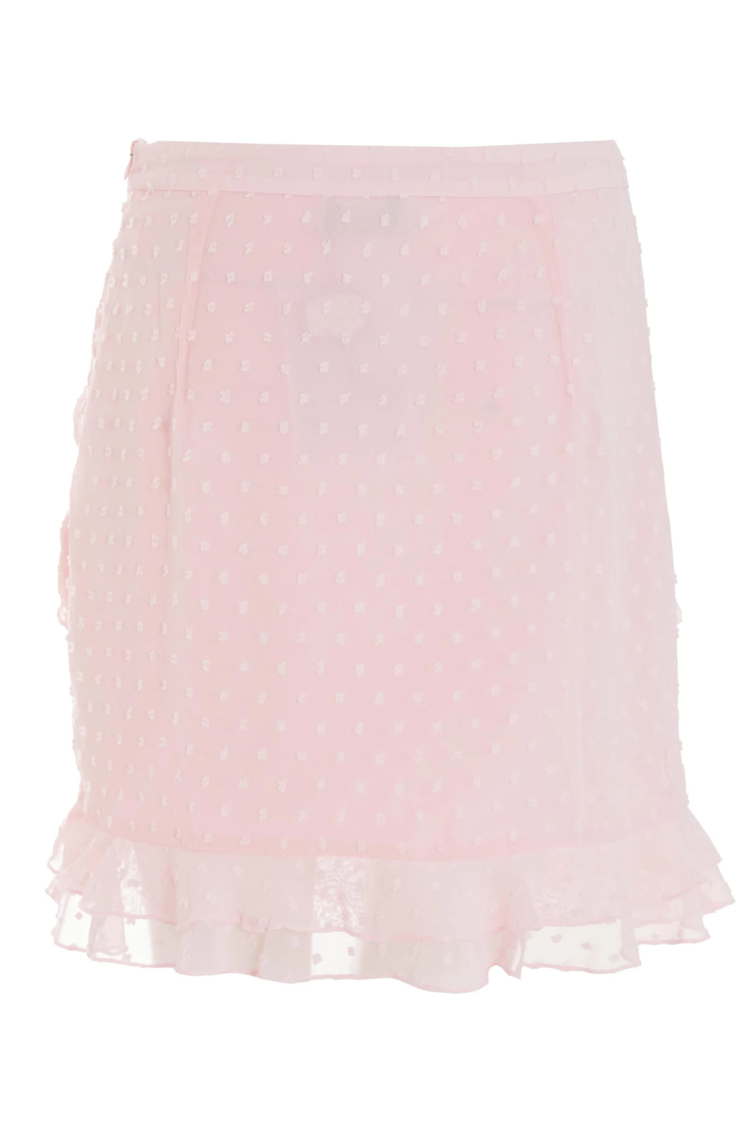 Pink Chiffon Dobby Frill Mini Skirt - Image 5