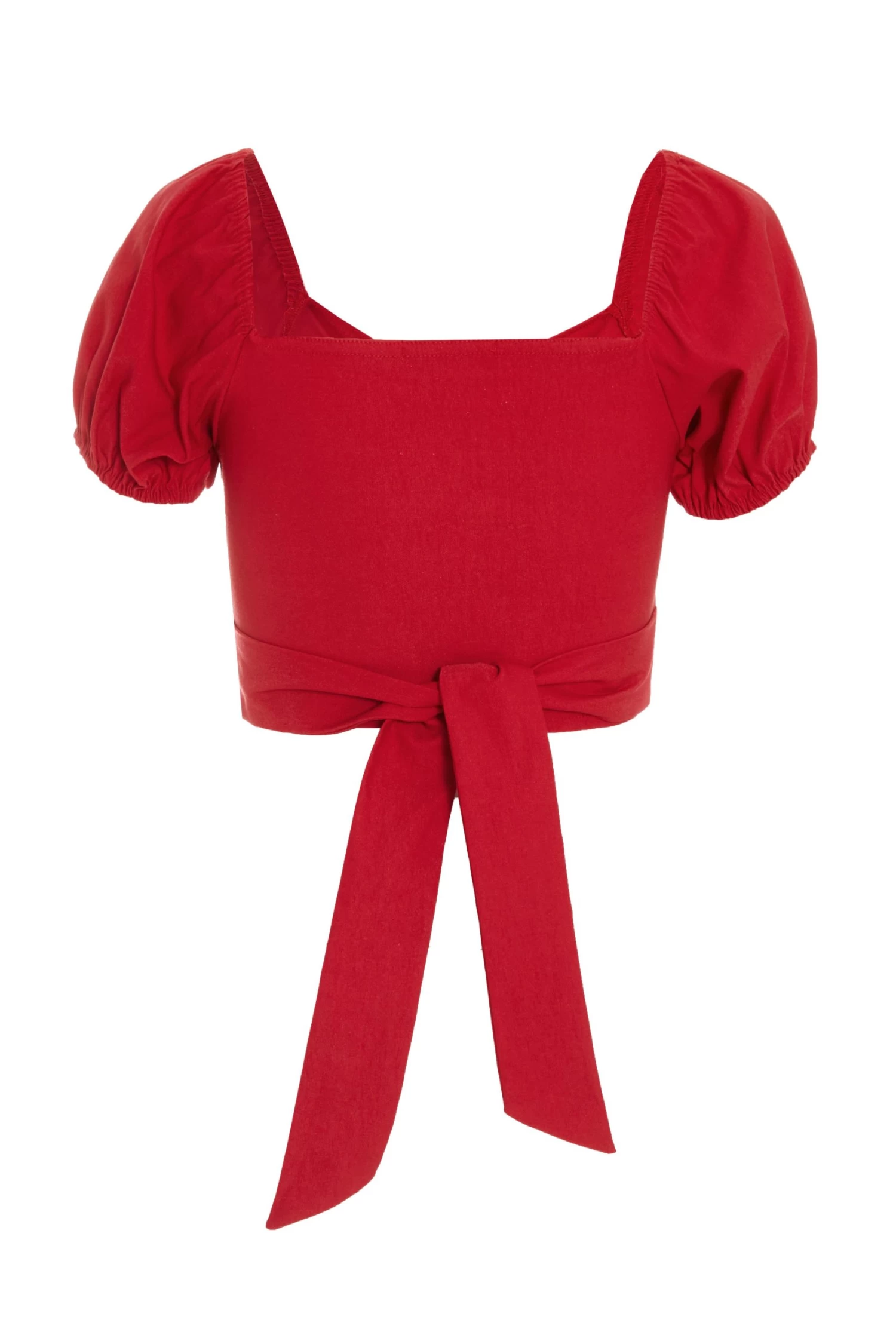 Red Cut Out Crop Top - Image 5