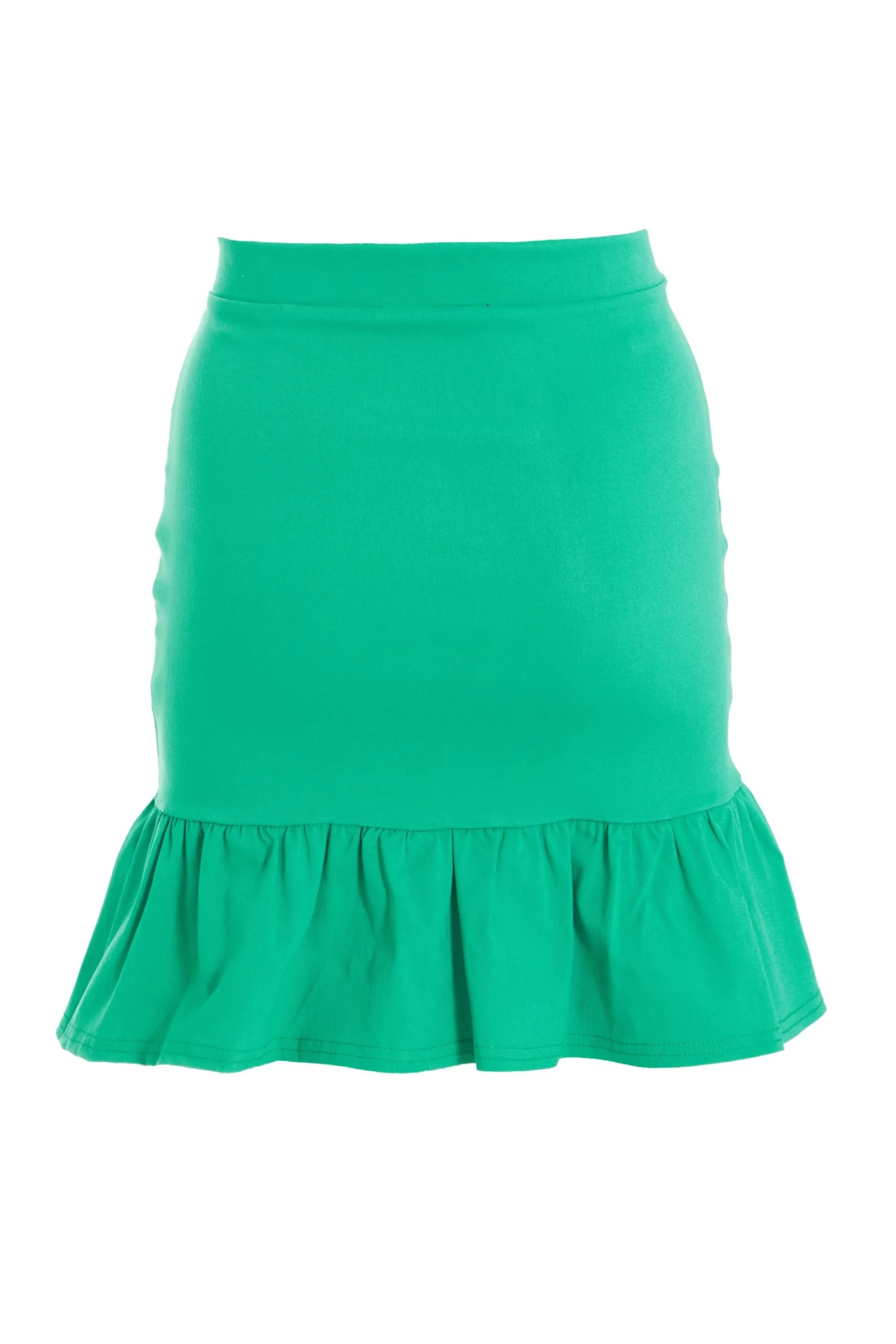 Jade Green Ruched Mini Skirt - Image 5