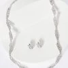 Silver Diamante Twist Jewellery Set