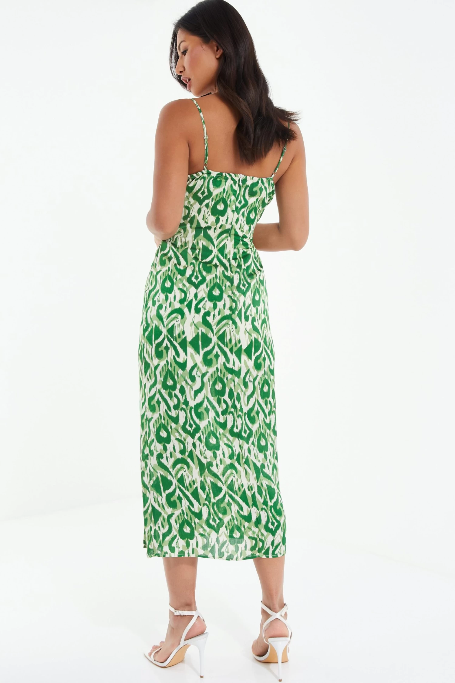 Green Aztec Print Midaxi Dress - Image 3