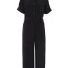 Black Utility Culotte Jumpsuit