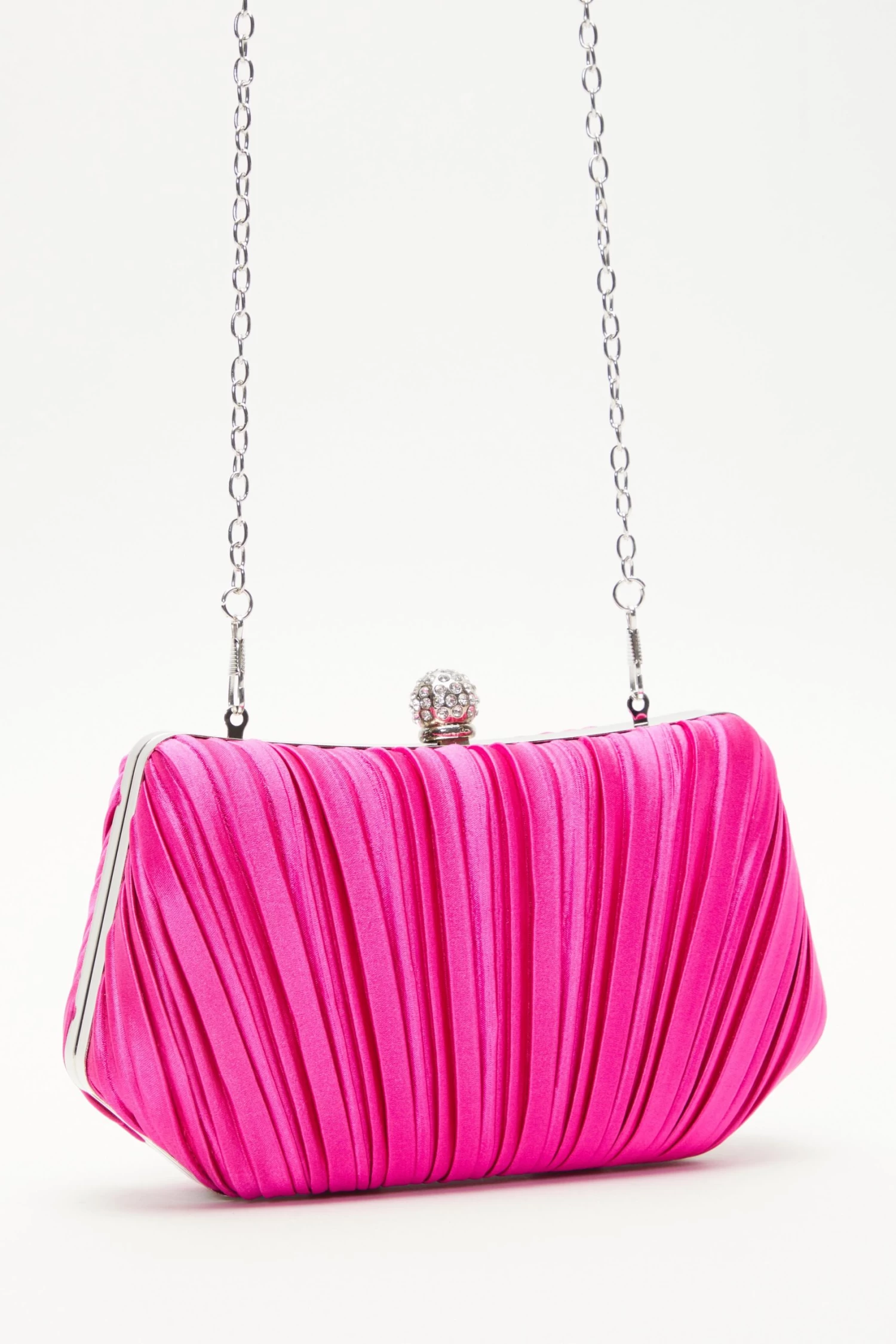 Pink Satin Pleated Box Bag - Image 2