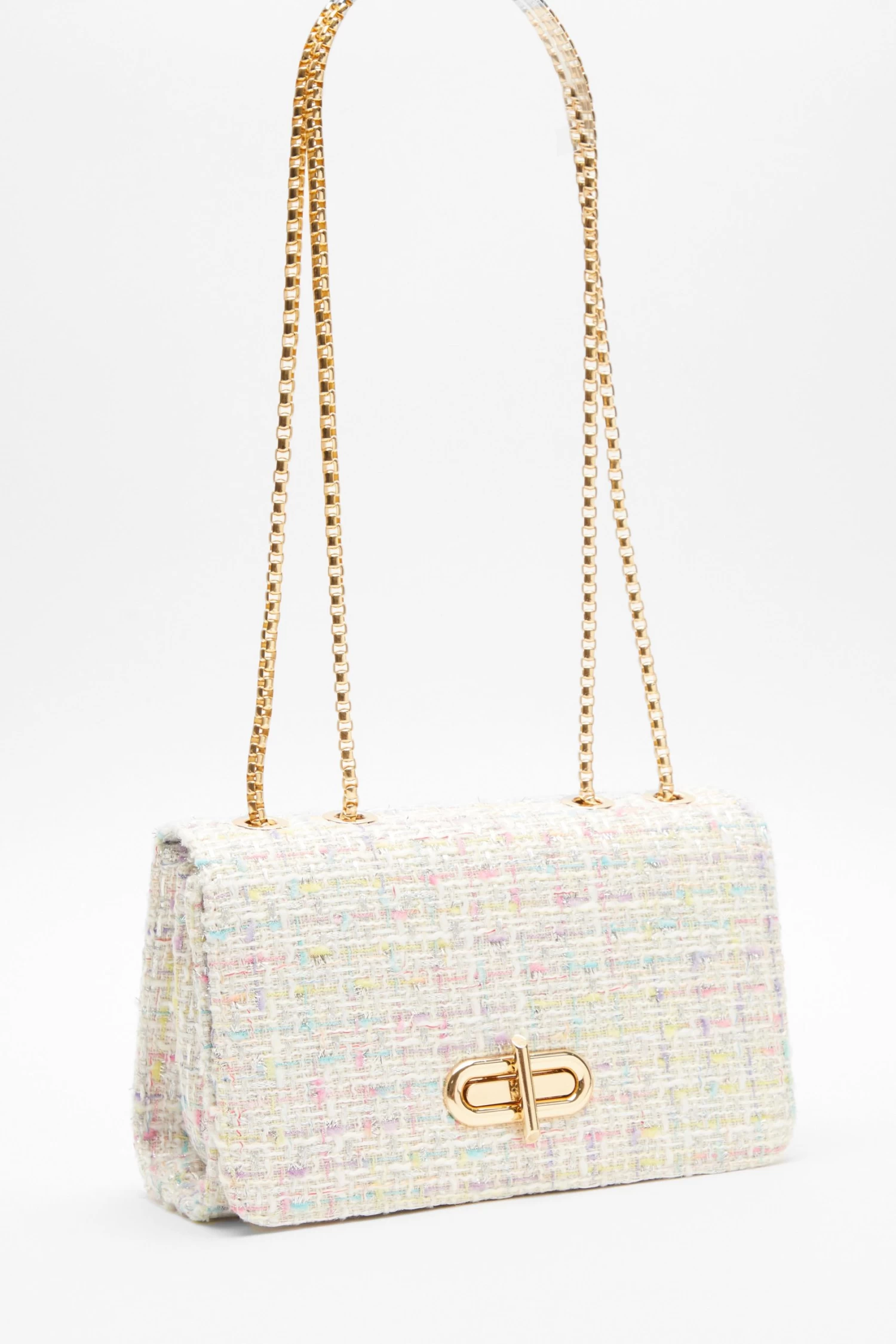 Multicoloured Tweed Cross Body Bag - Image 2
