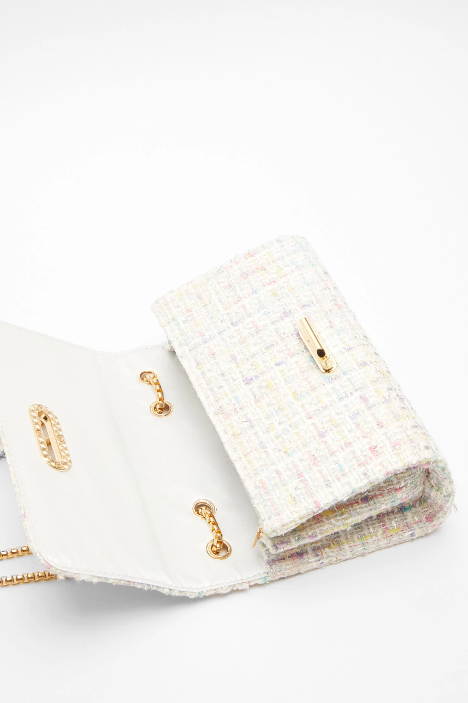 Multicoloured Tweed Cross Body Bag - Image 3