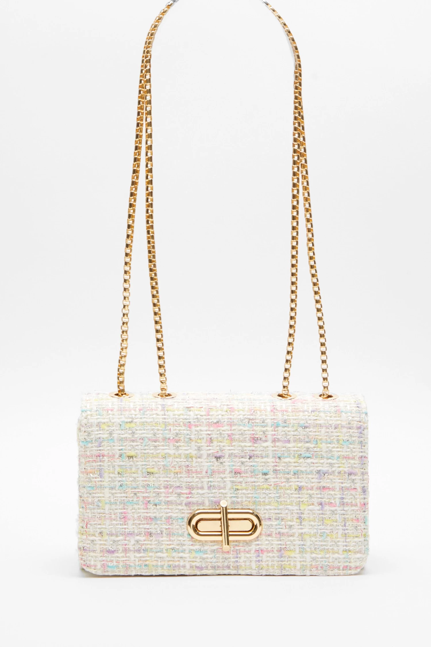Multicoloured Tweed Cross Body Bag