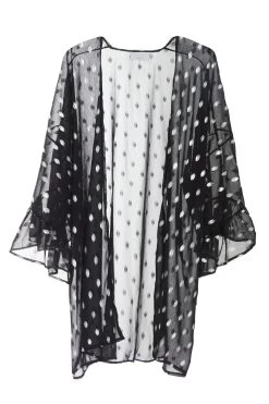 Black Polka Dot Kimono