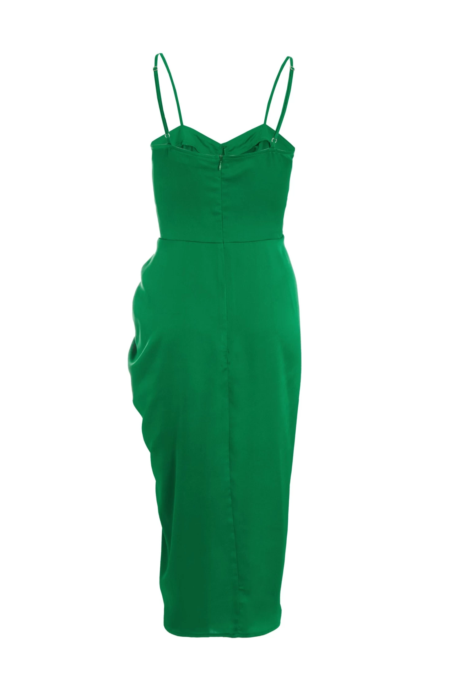 Jade Green Ruched Corset Midi Dress - Image 5